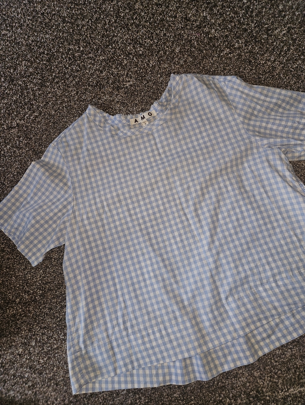 AMO By Revolve Gingham 100% Cotton Short Sleeve Medium